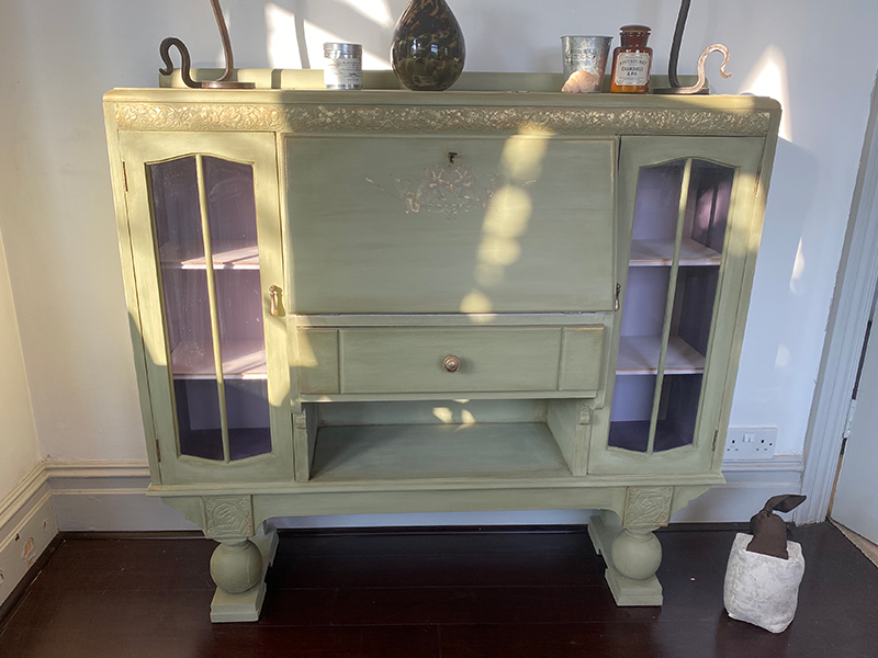 image of a An Unusual 1940's Writing Bureau and Display Case
